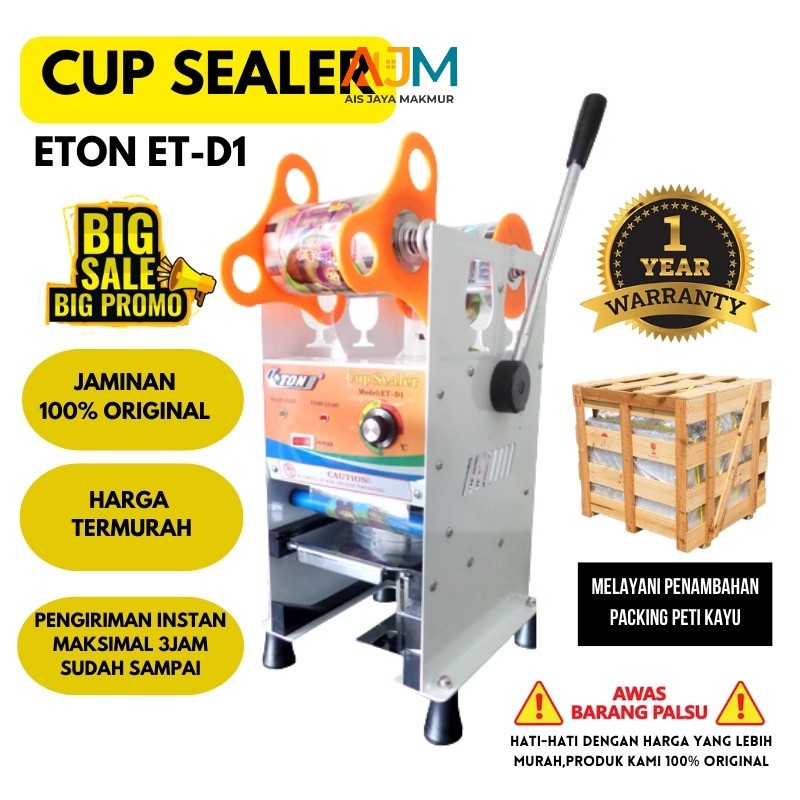 MESIN CUP SEALER ETON ET-D1 UKURAN 12-22 OZ