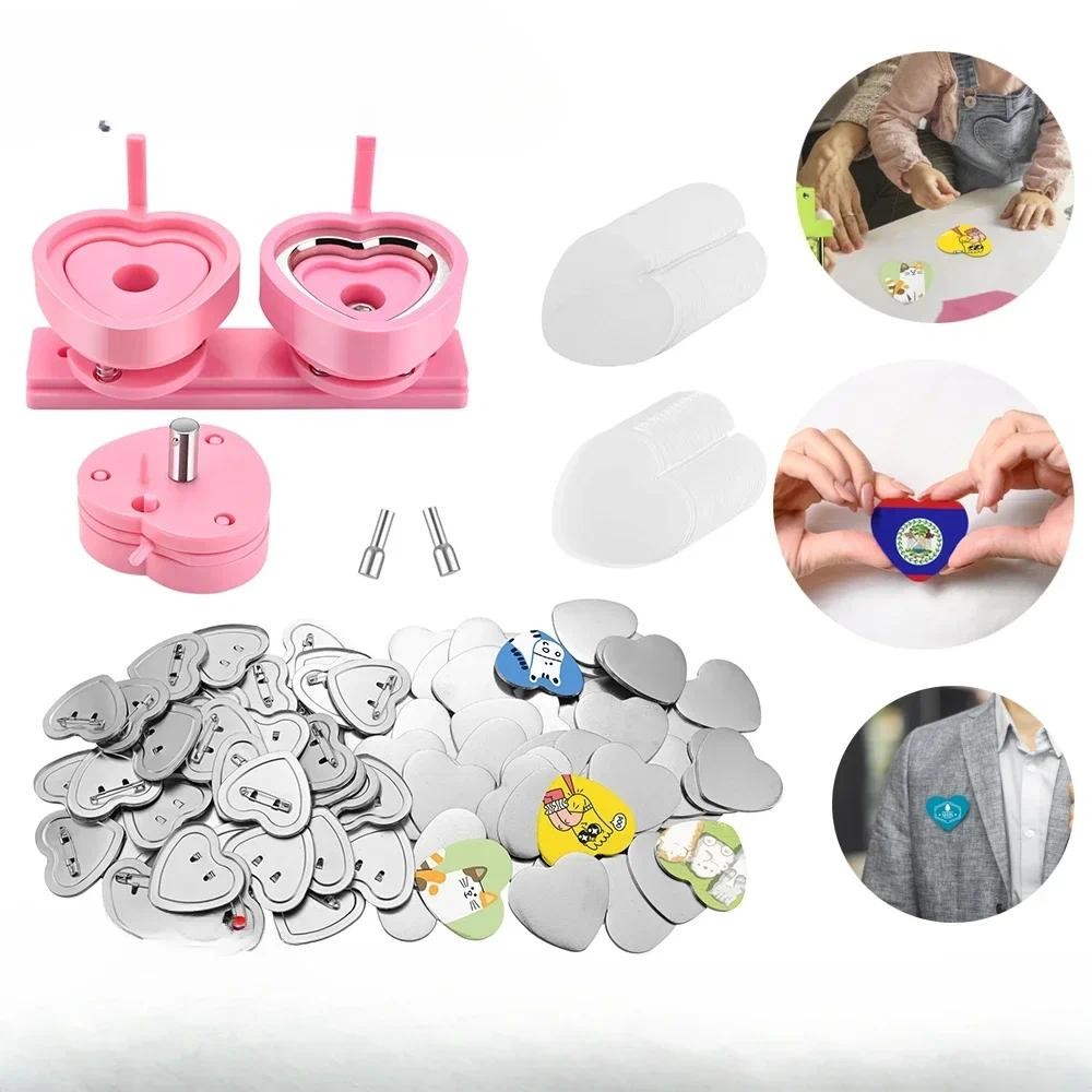

Heart Shape 57mm Badge Pin Button Maker Die Mold, Button Making Badge Punch Press Machine Mould DIY Badge Maker Dies Molds