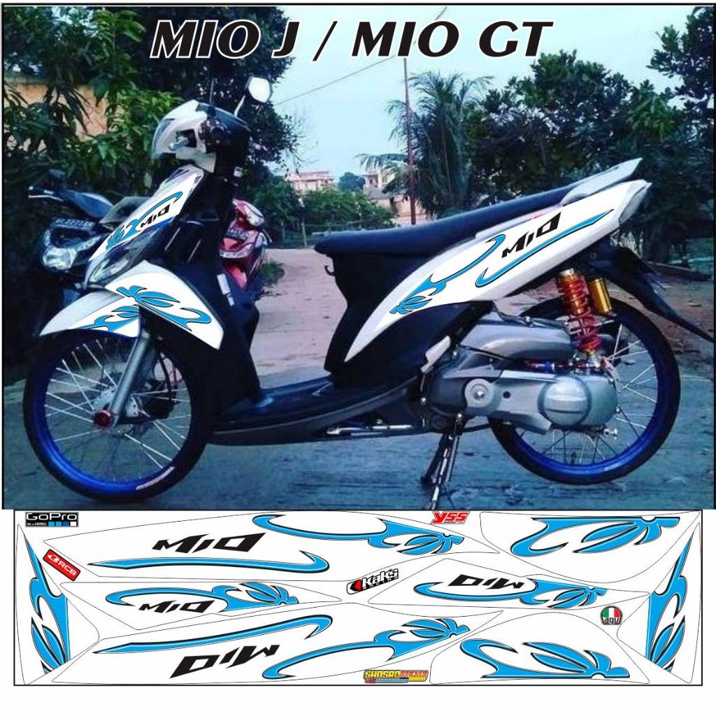 STIKER MOTOR STIKER LIS Striping MOTOR mio j / stiker mio gt / variasi striping MOTOR MIO J / GT STI
