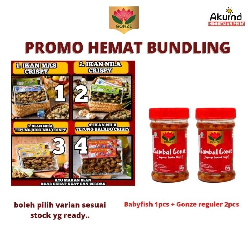 

Paket Bundling Hemat (Babyfish 1pcs + Sambal MAREKI Regular 2pcs)