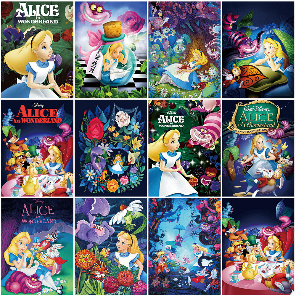 

Disney Painting By Numbers Alice In Wonderland Drawing By Numbers Flower Paint Kit For Adults Canvas Cartoon Handmade Gift