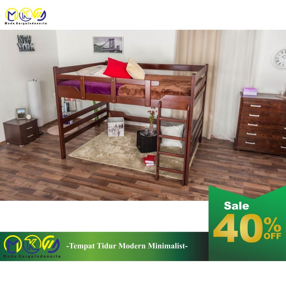 TEMPAT TDIUR DIPAN TINGKAT MINIMALIS UNTUK ANAK DAN DEWASA KAYU JATI MODEL MINIMALIS