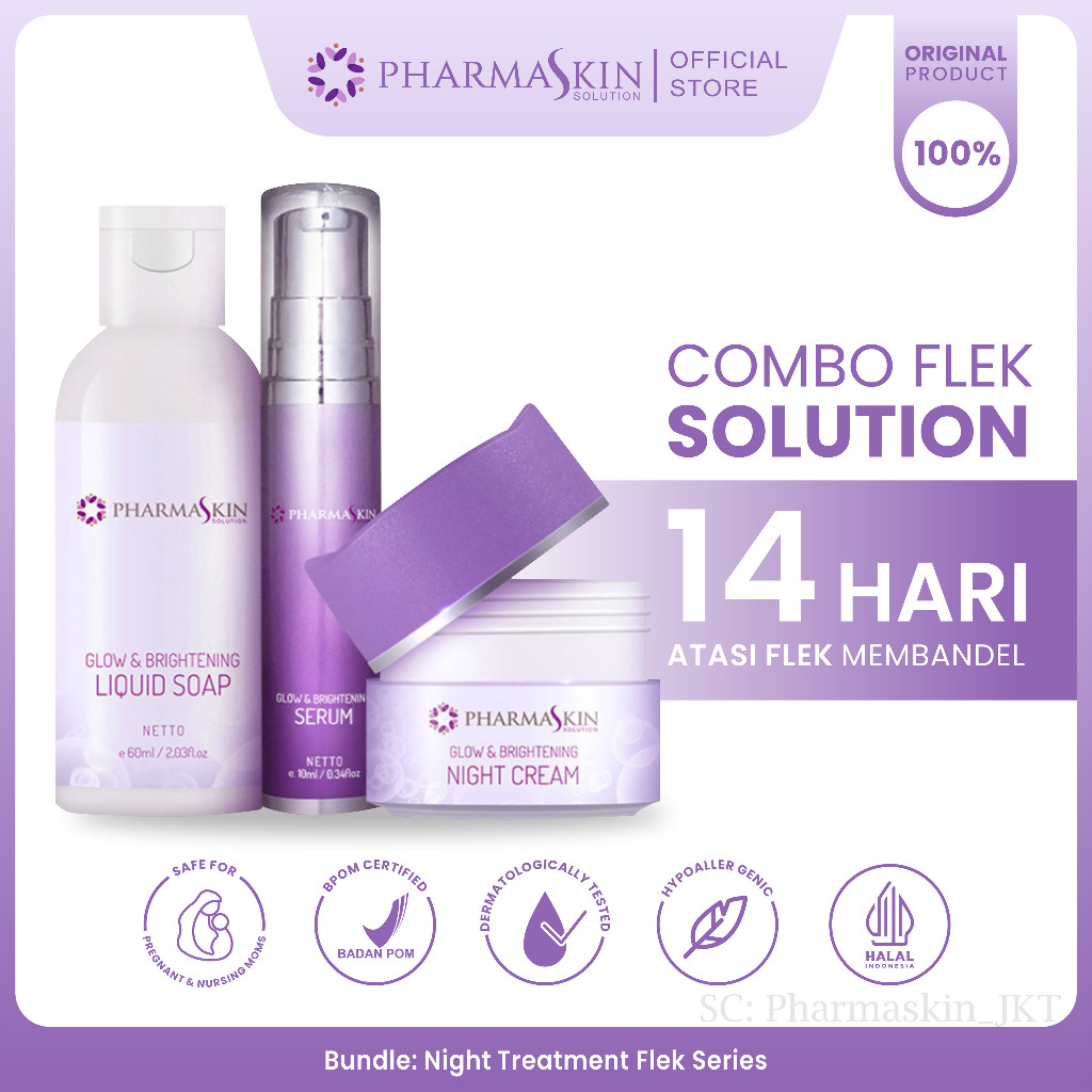 Pharmaskin Solution Paket Night Treatment Flek Hitam Series Skincare | Cream Flek Hitam Membandel