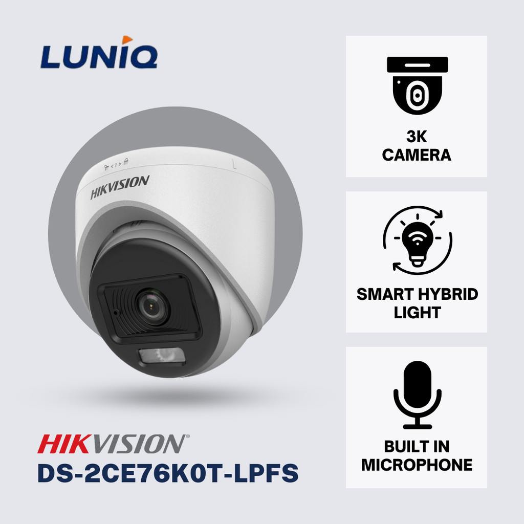 DS-2CE76K0T-LPFS Hikvision Kamera CCTV Indoor 5MP 3K Dual Light Audio