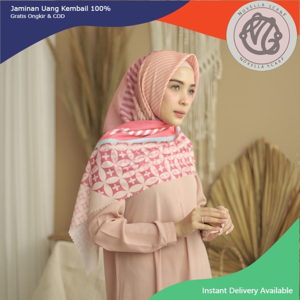 OFFICIAL NVL Malhos In Flamingo | THE NOVELLA SCARF (Superfine Voal Hijab Premium) BEST PRICE
