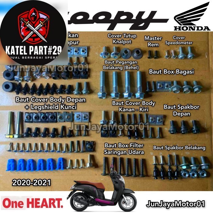 Baut Lengkap Full Set Bodi Body Scoopy Esp 2020 - 2021