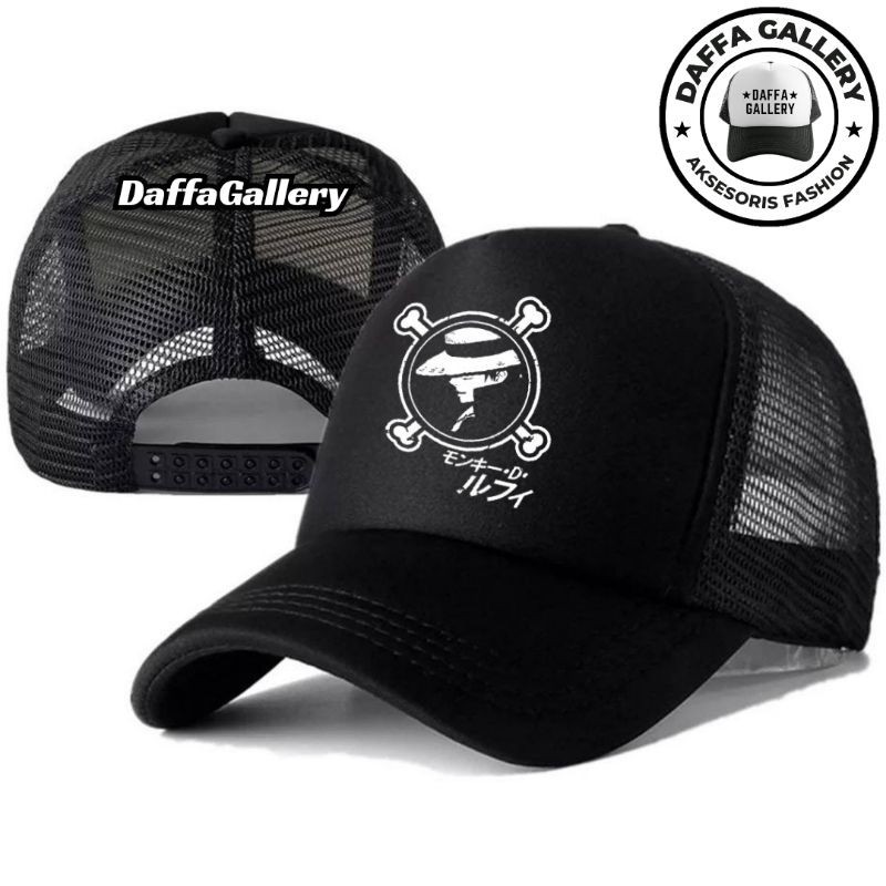 Daffaa Gallery Topi Trucker ONE PIECE - Topi Distro ONE PIECE Logo - Topi ONE PIECE Premium - Topi P