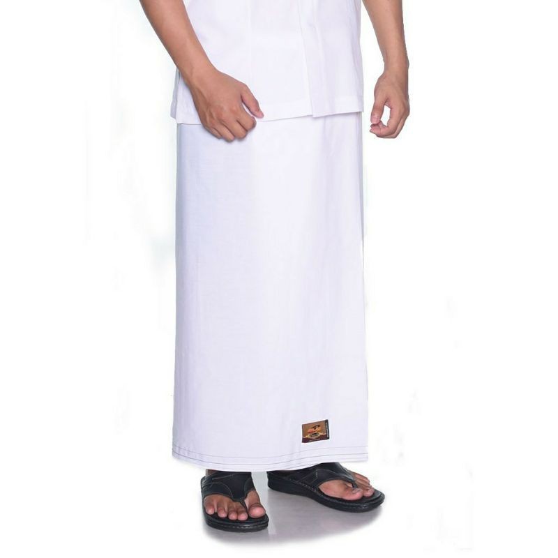 HARAPNRAYA_BEE-Sarung WADIMOR hitam putih polos (sarung Wadimor dewasa original )wadimor songket/wad