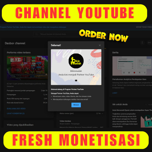 CHANNEL YOUTUBE || AKUN YOUTUBE MONETISASI || FRESH MONETISASI YOUTUBE