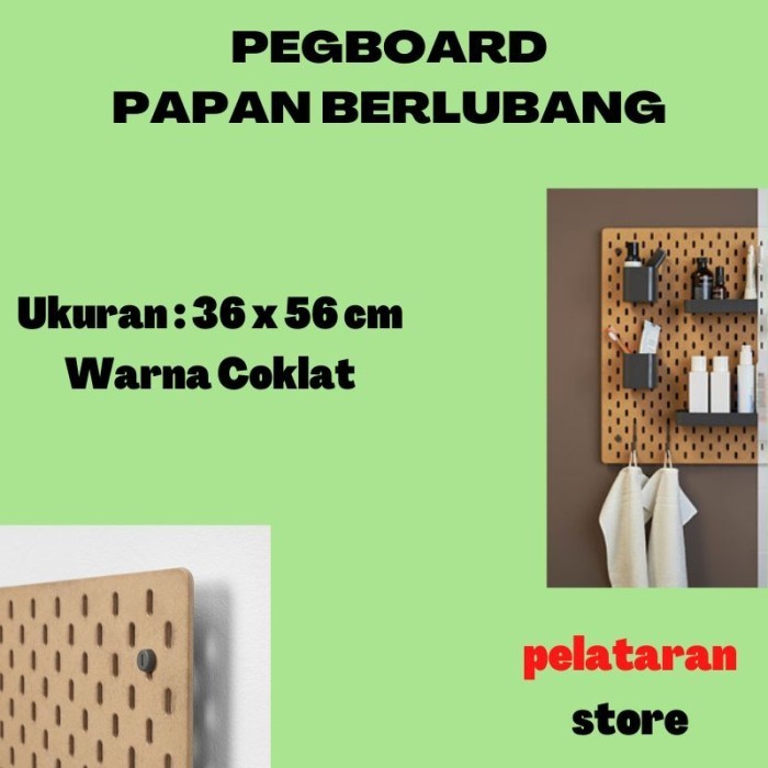 

PROMO!! -Papan Dinding Berlubang Pegboard Organizer Wall 36 x 56 cm - Putih