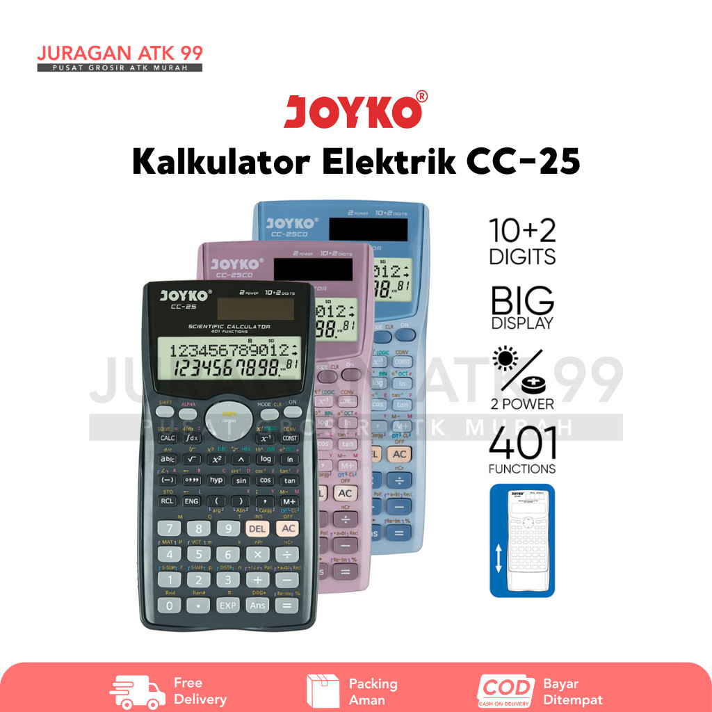 

Calculator Kalkulator Scientific Joyko CC-25 12 Digit 401 Functions