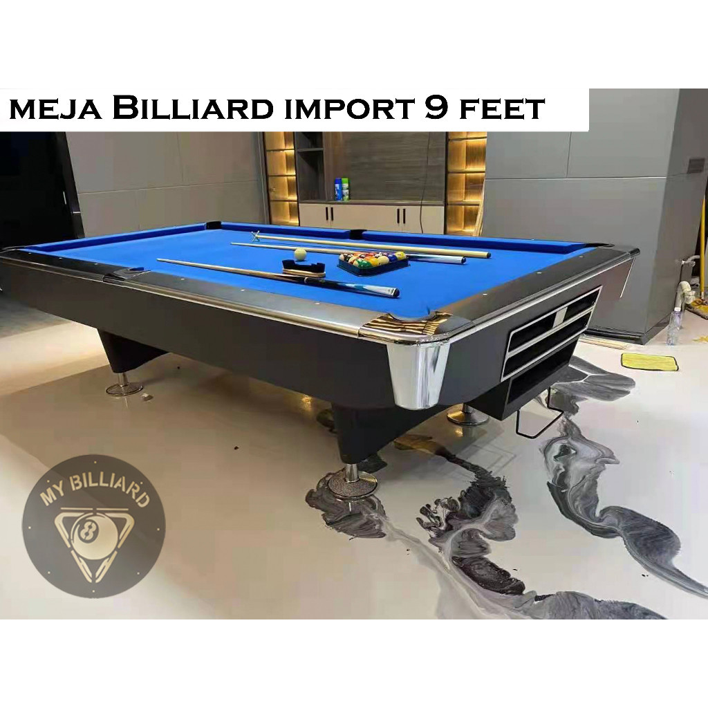 PROMO SPESIAL meja billiard import murah 9 feet batu hitam - billiar table pool set