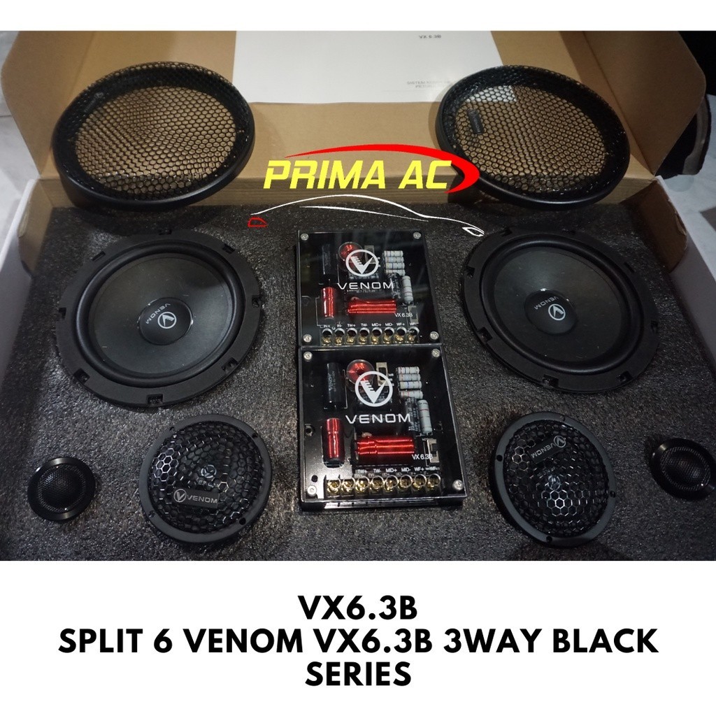 Venom VX6.3 B 3-Way 6.5 inch Component Speaker Set Black Series