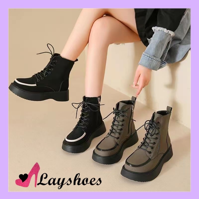 LAYSHOES SEPATU AESTHETIC KOREA Sepatu Boots Martin Wanita Import Premium Quality  623