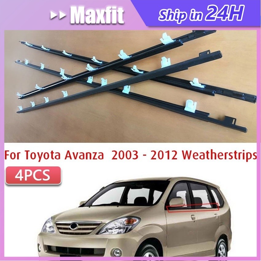 4Pcs/Set Pelipit Kaca Pelipit Pintu Karet Kaca List Kaca Mobil Untuk untuk AVANZA 2003-2012
