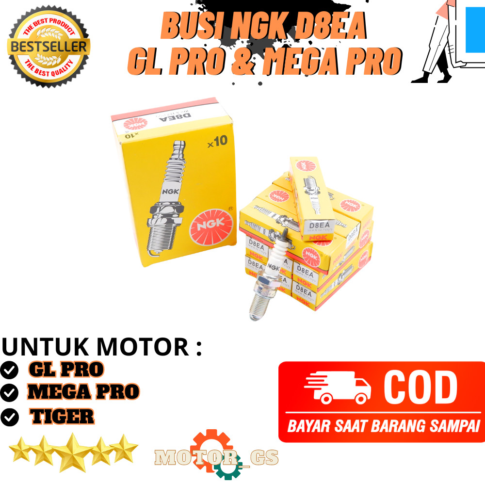Busi NGK D8EA Motor Honda Mega Pro , Tiger & GL Pro / Busi Motor Thunder Scorpio