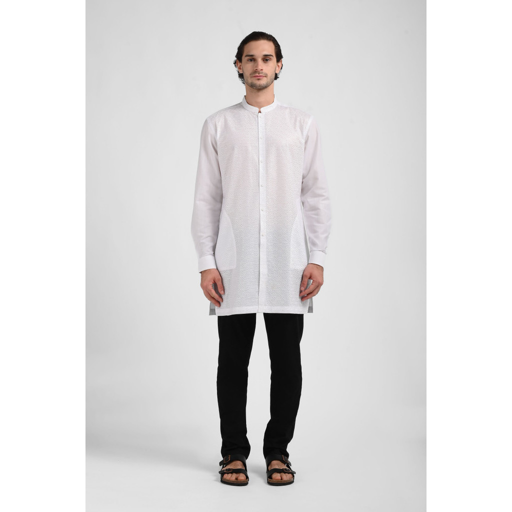 MANZONE Gamis Lengan Panjang Pria UKTU  - WHITE