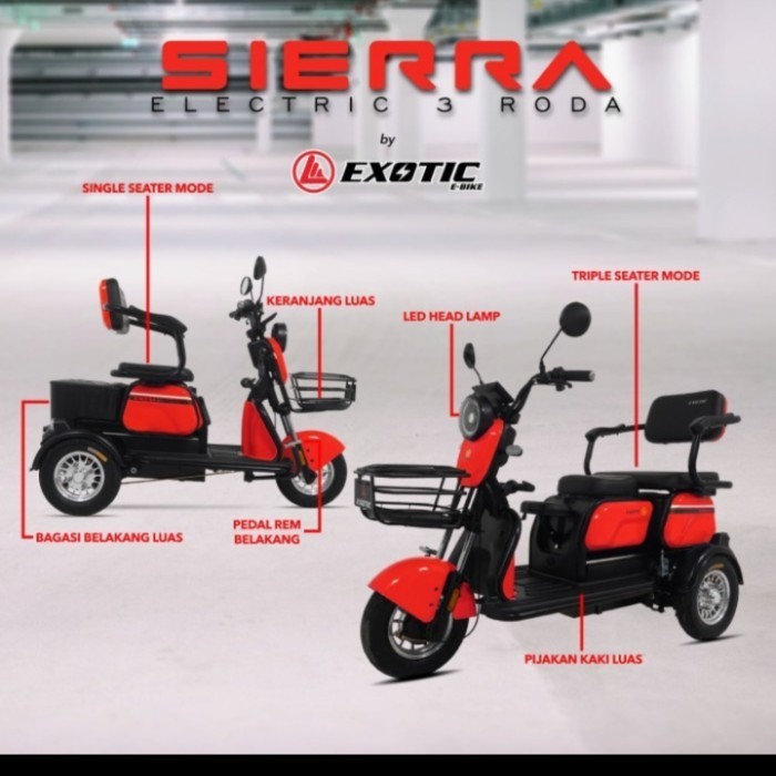 BIG SALE sepeda listrik e-bike pacific exotic sierra 3 roda