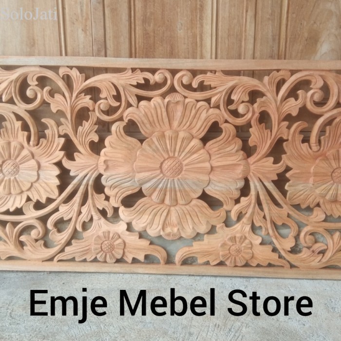 

hiasan dinding ornamen kayu mahoni ukir tempel jumbo murah