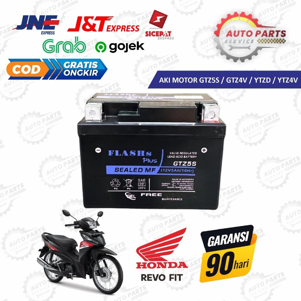 FULL KERING Aki Motor Honda Absolute Revo Fit Aki Kering Accu Kering MF GTZ5S Baterai GS Metic KUALI