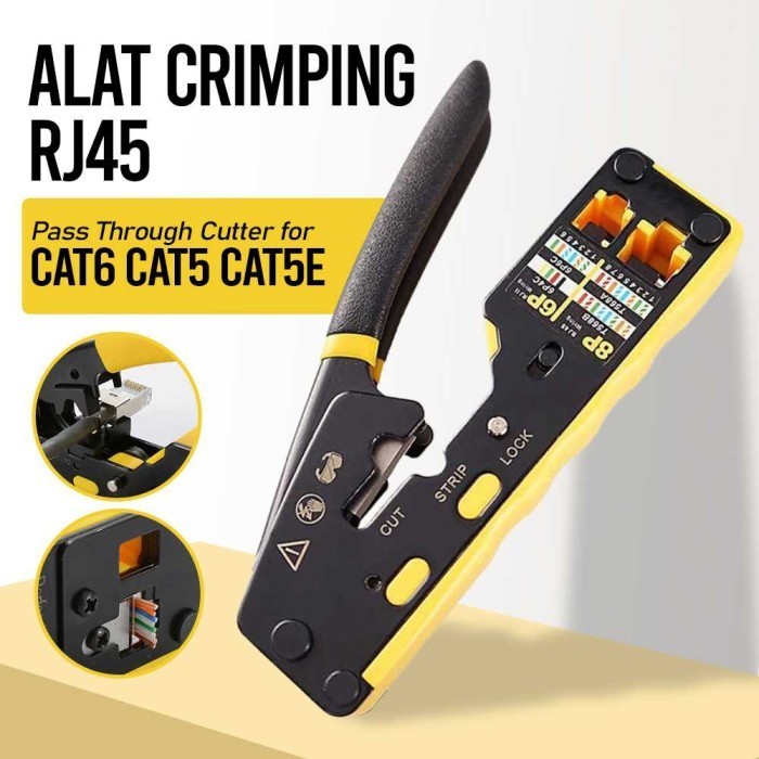 KGRD Alat Crimping RJ45 Pass Through Cutter for CAT6 CAT5 CAT5E 6088