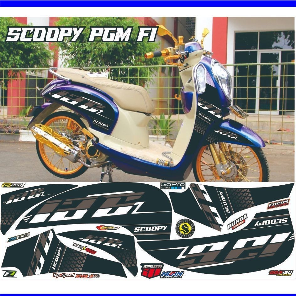 SETRIPING/ VARIASI STRIPING SETIKER SCOOPY FI OLD 2012 2013-2016 VARIASI LIST MOTOR DESAIN MINIMALIS