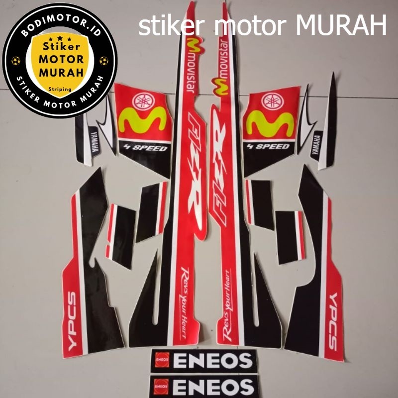 Stiker list polet Striping Yamaha fizr fiz r f1 zr movistar merah list body standar