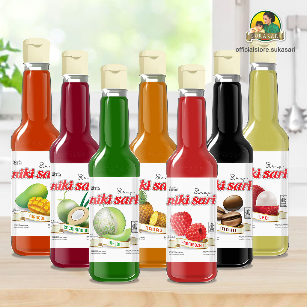 

Sirup Nikisari Botol PET 625 Ml - Halal - Varian Rasa Buah Segar 100% Asli