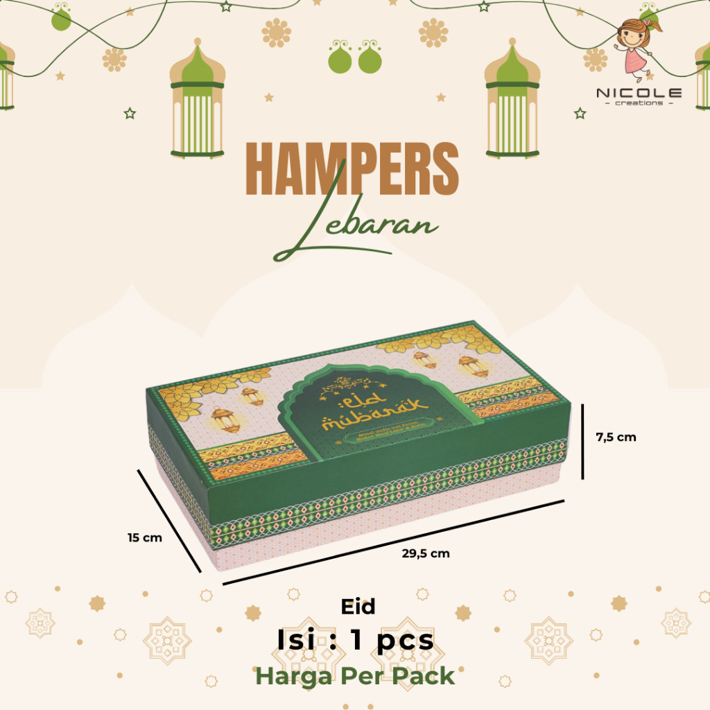 

Hampers Box Lebaran /Hampers Packaging/Hard Box Lebaran 29,5 x 15 x 7,5 cm