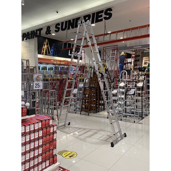 Krisbow Fixsteps Tangga Lipat Aluminium 6.5 Mtr multipurpose ladder / tangga lipat alumunium 6,5 met