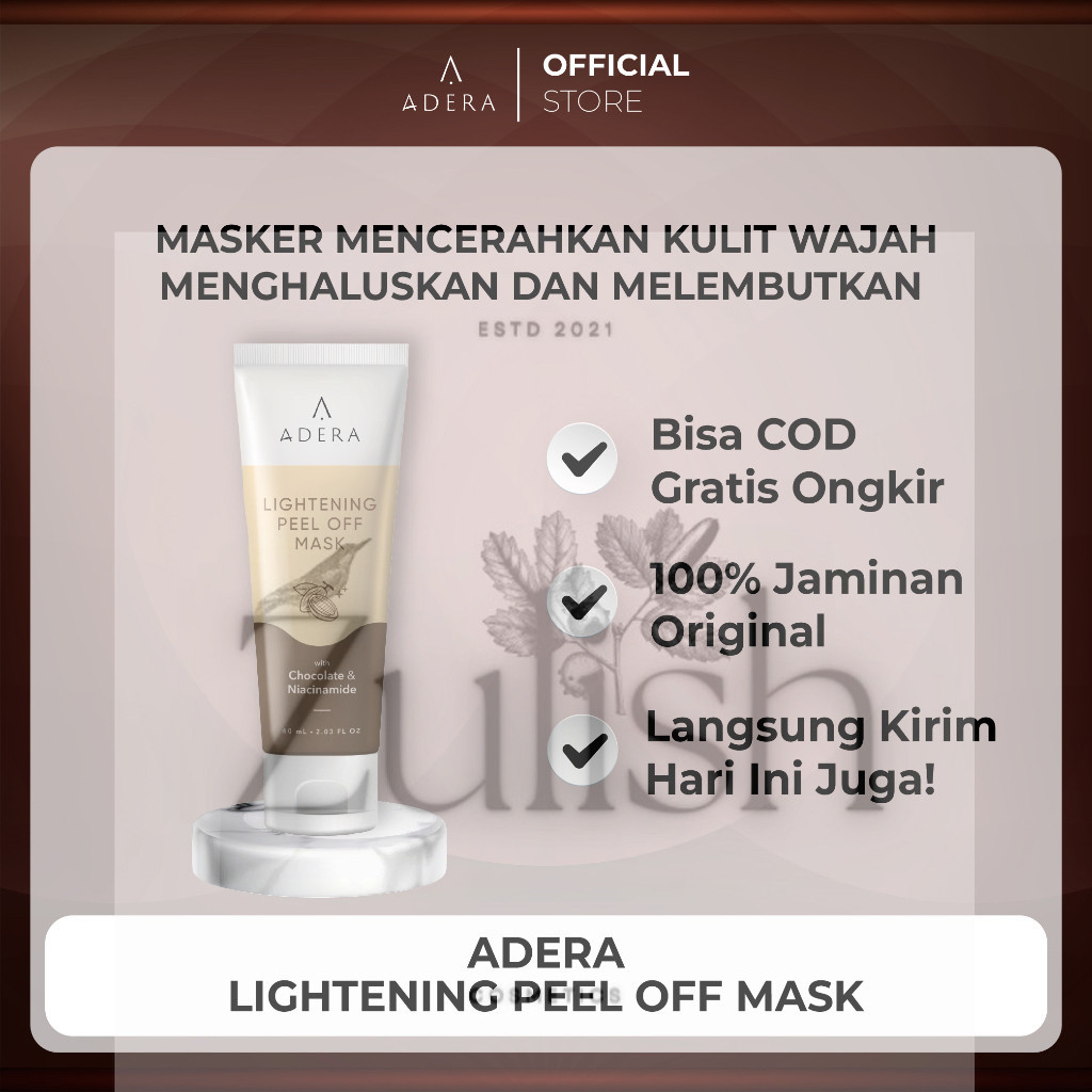 Skincare Paket Adera- Lightening Peel Off Mask Mencerahkan Kulit Tampak Lebih Halus dan Lembut Sudah Bpom 100% ORIGINAL Bergaransi Asli