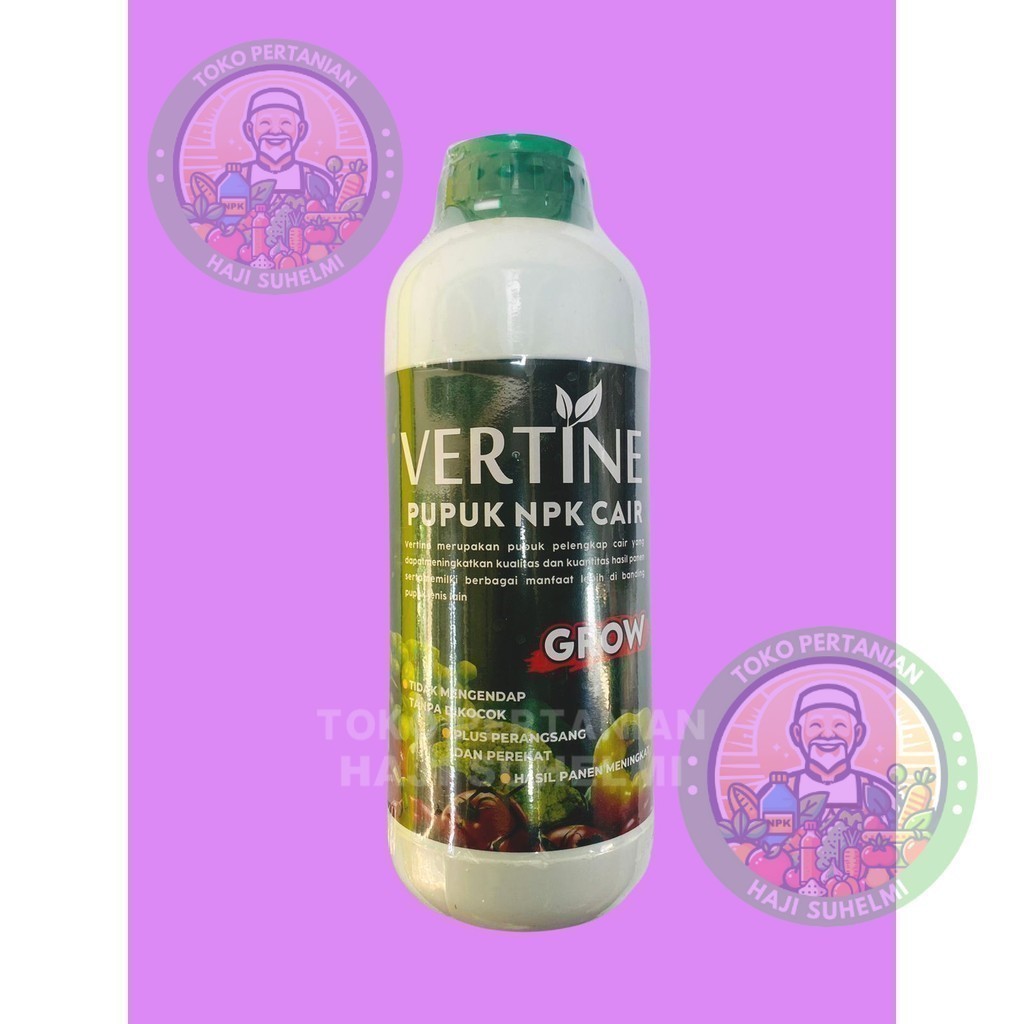 Pupuk NPK cair VERTINE GROW TEMBAKAU BUNGA DAN BUAH PADI BAWANGisi 1 liter dari cv.mitra tani