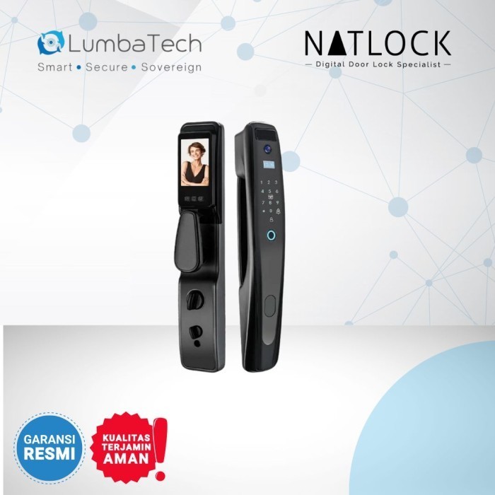 

Natlock - Camera Smart Lock DF3 Pull Handle Fingerprint Door Viewer Display Tuya