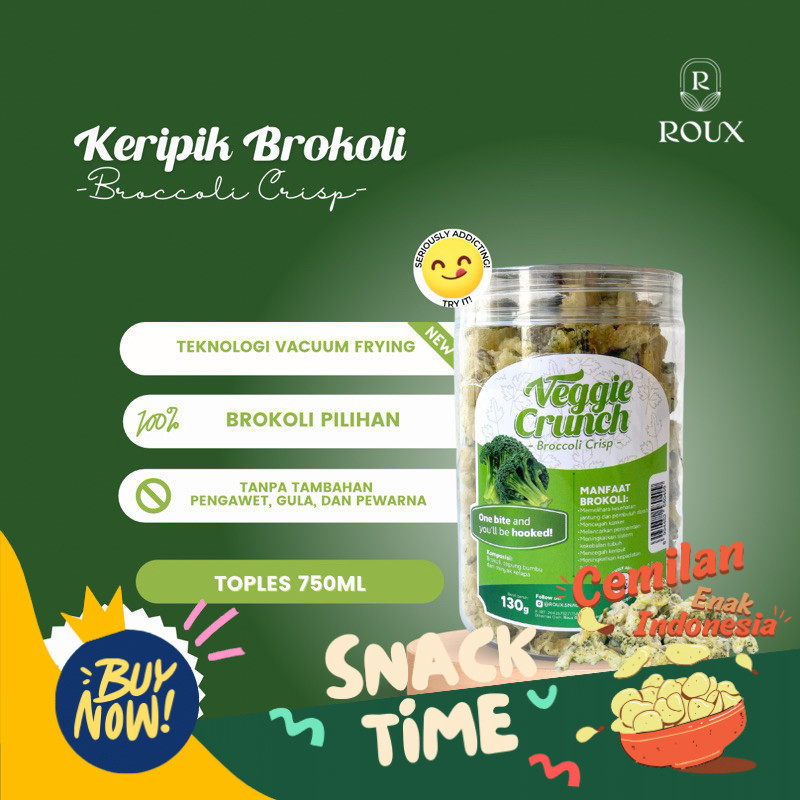 

PROMO SPESIAL VEGGIE CRUNCH KERIPIK SAYUR BROKOLI PREMIUM TOPLES 750ml ENAK GURIH SEHAT HEALHY SNACK SAYUR