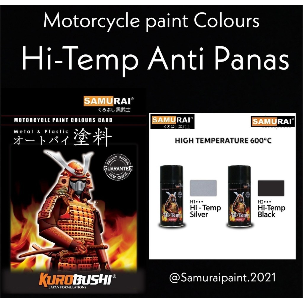 

PROMO!!! Samurai Paint Hi Temp silver H1 black dop H2 knalpot Exhaust pipe cat pilok anti panas samurai