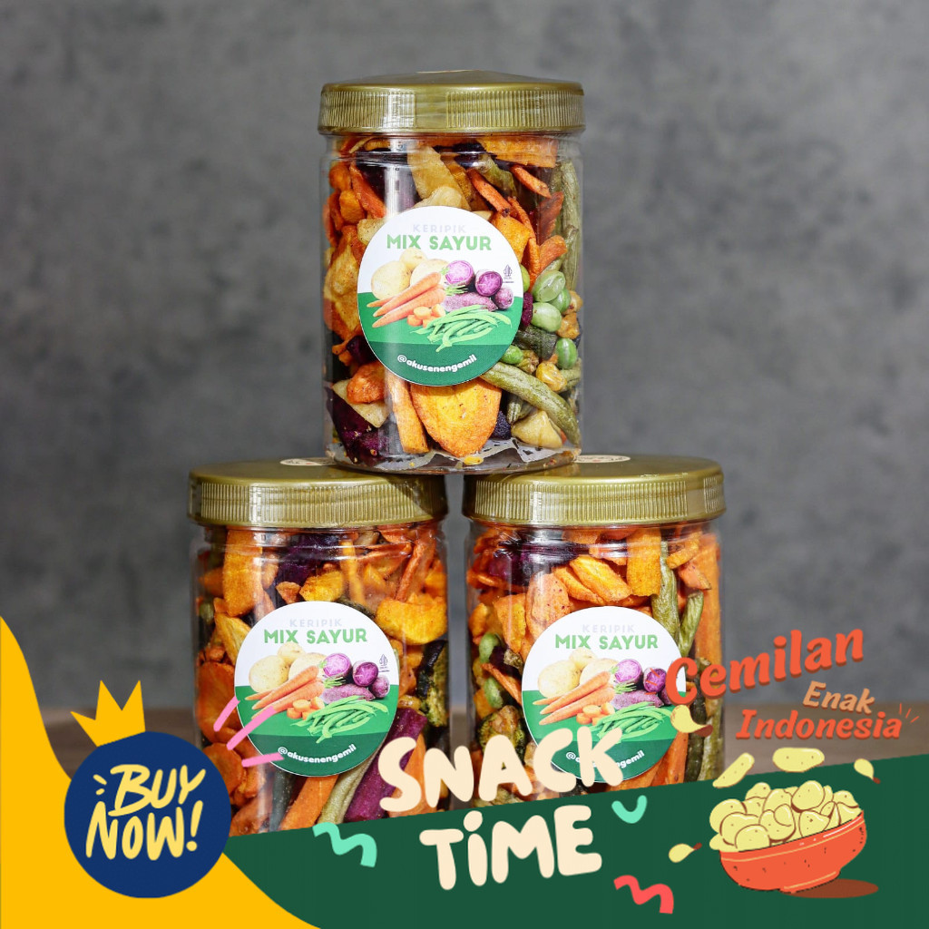 

Special Diskon 3 pcs KERIPIK SAYUR MIX OKRA ORIGINAL PREMIUM 750ml | MAKANAN DIET SEHAT | VEGETARIAN | VEGAN | HALAL