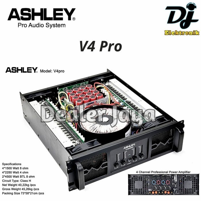 PROMO PASTI MURAH Power Amplifier Ashley V4 PRO / V4PRO / V 4 PRO - 4 channel
