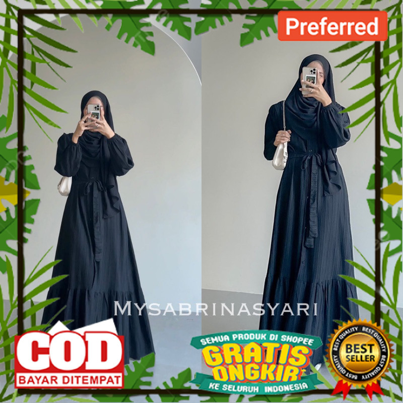Gamis Lady Crush KAMILA Dress SABRINA SYARI Kualitas Premium - Gamis Polos Serat Kayu Busui Kancing 
