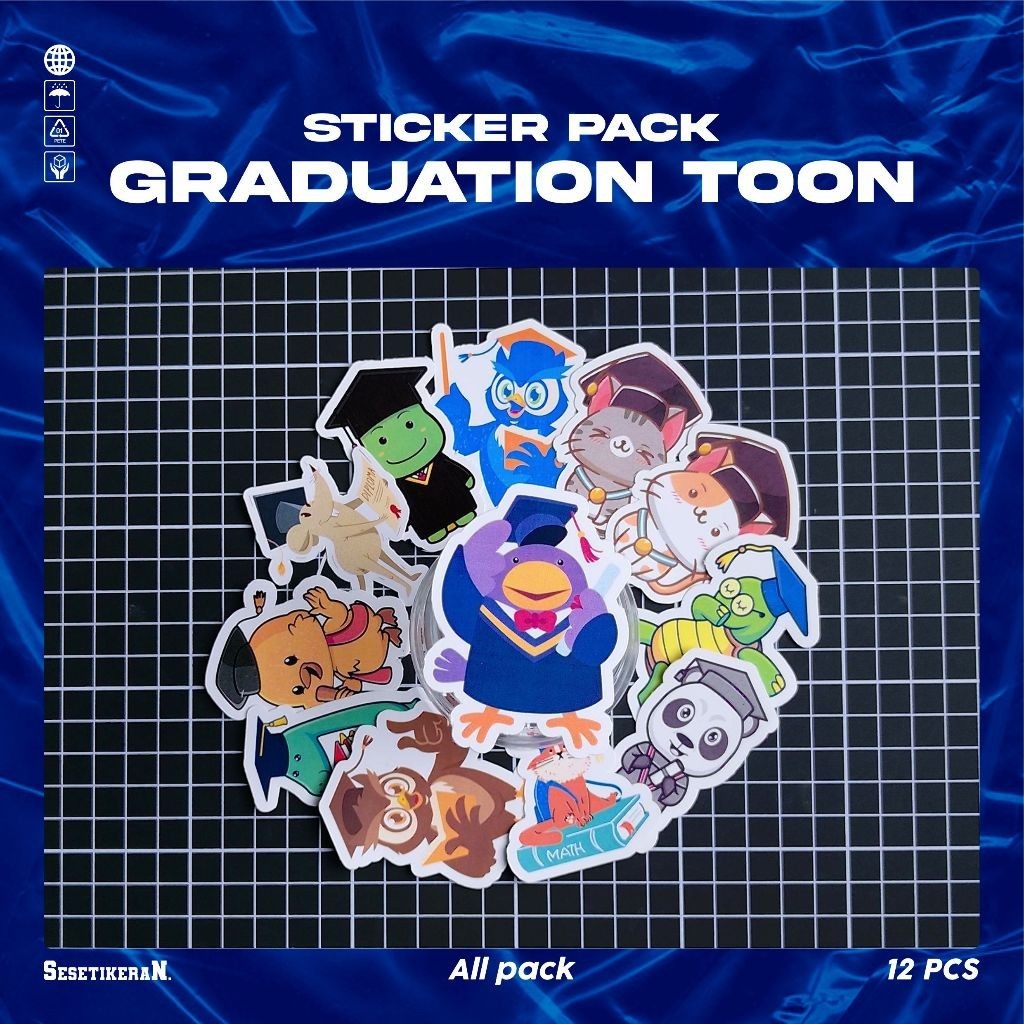 

COD✨ Sesetikeran Stiker Pack Graduation Cartoon Lucu Keren Untuk Koper Laptop Skateboard