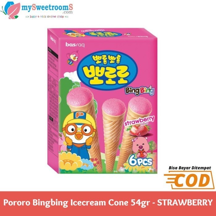 

Promo Pororo Bingbing Ice Cream Ice Cone Snack 54gr - Strawberi