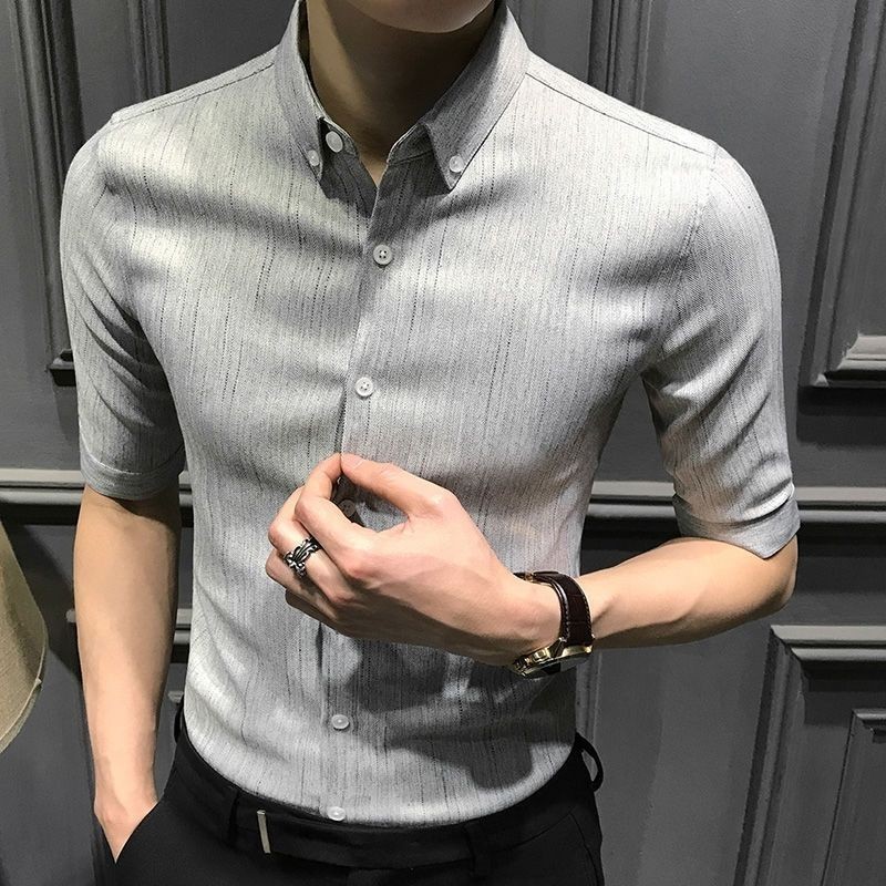 Men's new slim fit short sleeved shirt