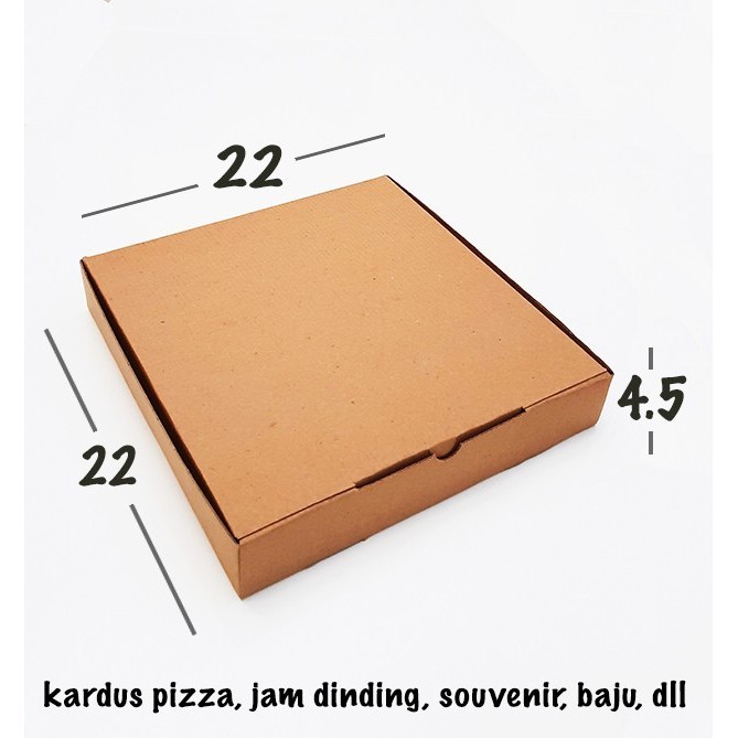 

kardus pizza polos 22x22x4.5 karton box packing dus coklat gift box