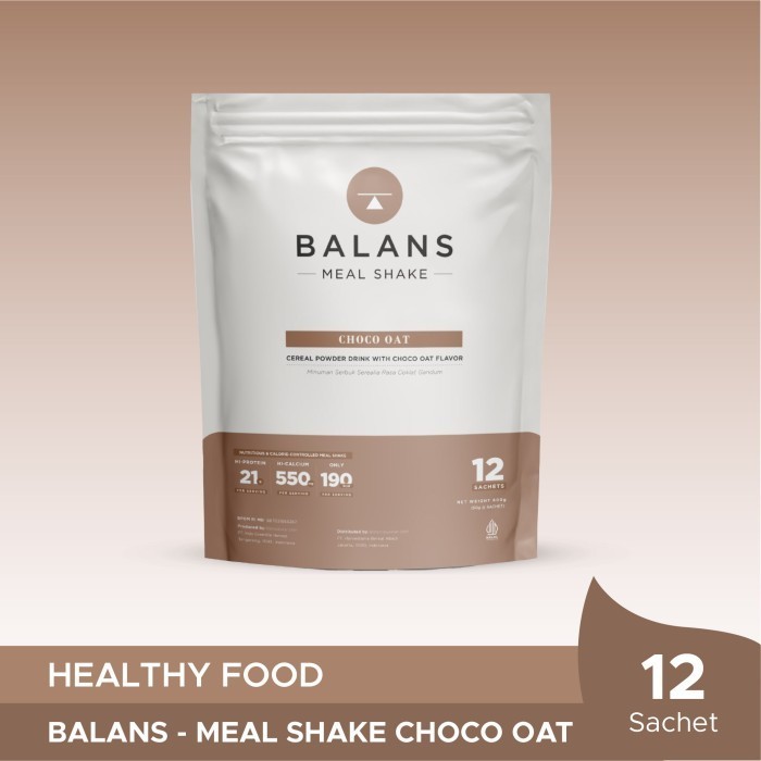 Balans Meal Shake Choco Oat - 12 Sachet