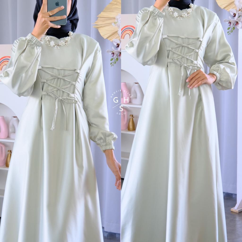 TERLARIS DRESS MITHA TALI OVERSIZE GAMIS ATASAN WANITA SATIN SILK PREMIUM