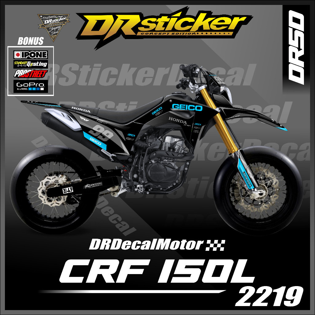 Stiker decal motor Honda Crf 150 L Ceigo stiker crf fullbody bisa rekues nomor,nama