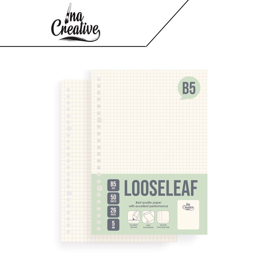 

Loose Leaf B5X50 Ina Creative Isi binder besar kotak dotted
