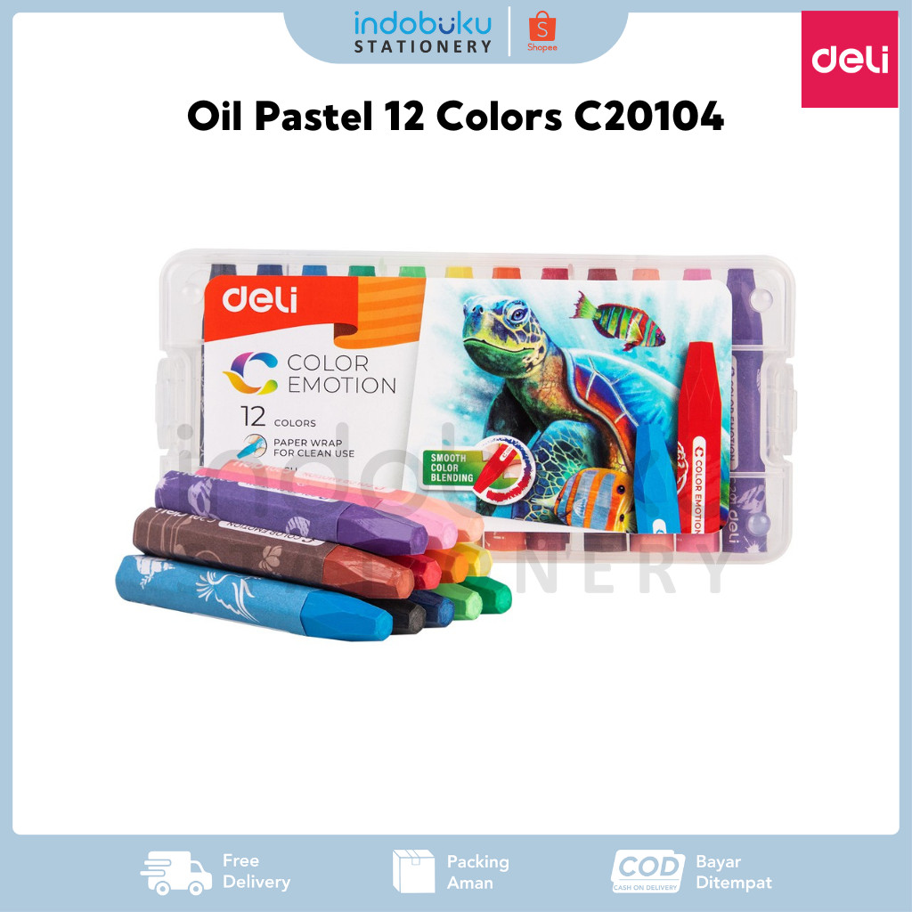 

Oil Pastel 12 Colors Deli C20104 Crayon Deli 12 Warna C201 04