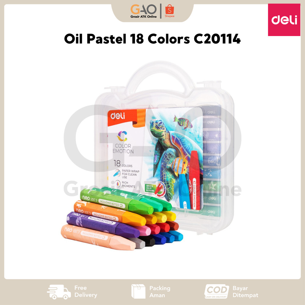 

Oil Pastel 18 Colors Deli C20114 Crayon Deli 18 Warna C20114