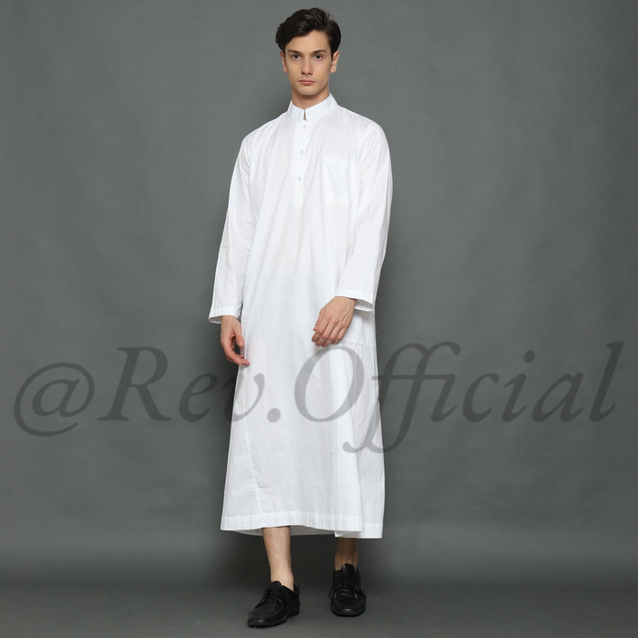 promosi toko BUSANA MUSLIM GAMIS PRIA PUTIH PREMIUM / JUBAH REV COLLECTION - Putih, M