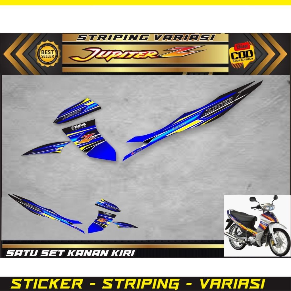 COD / SETIKER JUPITER Z STRIPING MOTOR JUPITER Z OLD MOTIF STRIPING SIMPLE